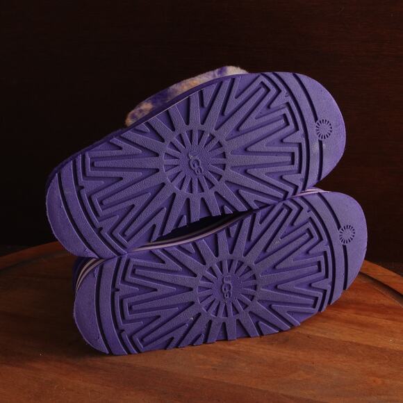 UGG Slippers WMS SZ 6.5-7 Purple Disco Marble Slide Platform Cozy Slingback Shoe - Picture 8 of 13